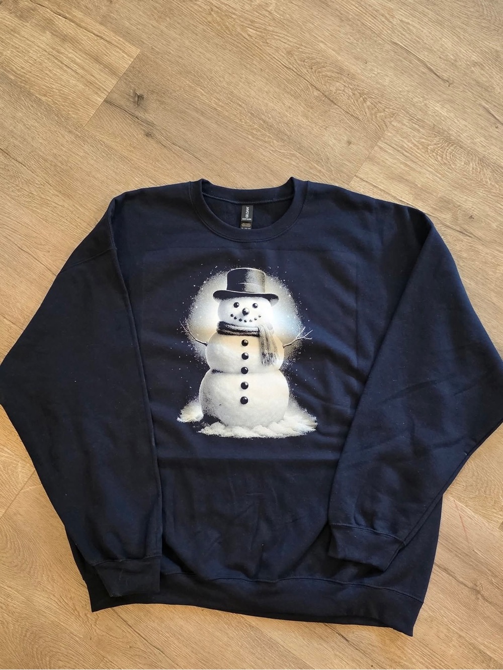 Womens Navy Snowman Graphic Sweatshirt